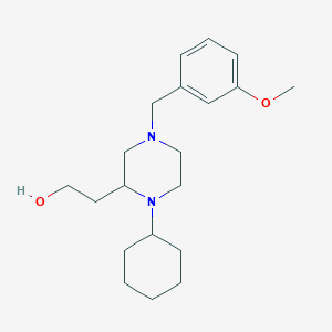 molecular formula C20H32N2O2 B3808198 2-[1-cyclohexyl-4-(3-methoxybenzyl)-2-piperazinyl]ethanol 