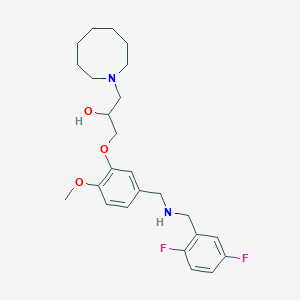 molecular formula C25H34F2N2O3 B3808226 1-(1-azocanyl)-3-(5-{[(2,5-difluorobenzyl)amino]methyl}-2-methoxyphenoxy)-2-propanol 
