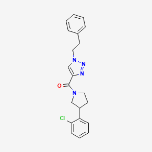 molecular formula C21H21ClN4O B3808233 4-{[3-(2-chlorophenyl)-1-pyrrolidinyl]carbonyl}-1-(2-phenylethyl)-1H-1,2,3-triazole 