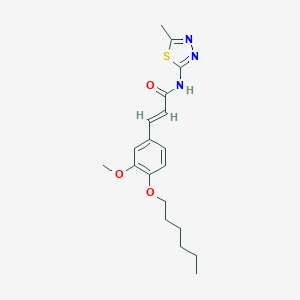 molecular formula C19H25N3O3S B380824 3-[4-(hexyloxy)-3-methoxyphenyl]-N-(5-methyl-1,3,4-thiadiazol-2-yl)acrylamide 