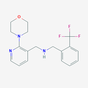 molecular formula C18H20F3N3O B3808241 1-[2-(4-morpholinyl)-3-pyridinyl]-N-[2-(trifluoromethyl)benzyl]methanamine 