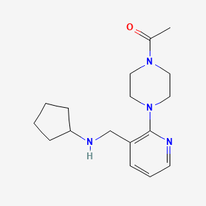 molecular formula C17H26N4O B3808260 N-{[2-(4-acetyl-1-piperazinyl)-3-pyridinyl]methyl}cyclopentanamine 