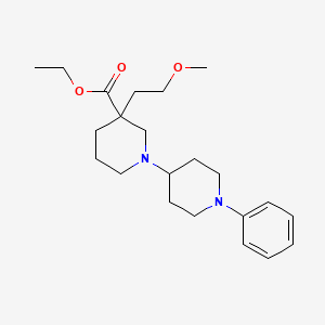 molecular formula C22H34N2O3 B3808272 ethyl 3-(2-methoxyethyl)-1'-phenyl-1,4'-bipiperidine-3-carboxylate 
