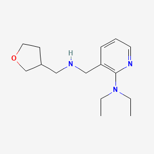 molecular formula C15H25N3O B3808299 N,N-diethyl-3-{[(tetrahydro-3-furanylmethyl)amino]methyl}-2-pyridinamine 