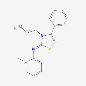molecular formula C18H18N2OS B380830 (Z)-2-(4-phenyl-2-(o-tolylimino)thiazol-3(2H)-yl)ethanol CAS No. 503430-46-4