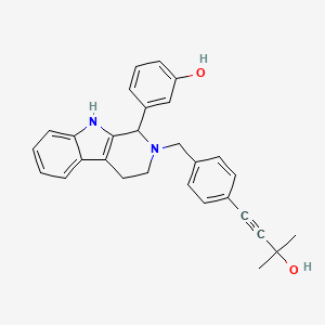 molecular formula C29H28N2O2 B3808300 3-{2-[4-(3-hydroxy-3-methyl-1-butyn-1-yl)benzyl]-2,3,4,9-tetrahydro-1H-beta-carbolin-1-yl}phenol 