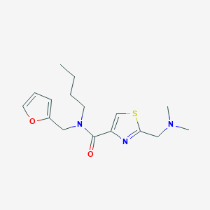 molecular formula C16H23N3O2S B3808304 N-butyl-2-[(dimethylamino)methyl]-N-(2-furylmethyl)-1,3-thiazole-4-carboxamide 