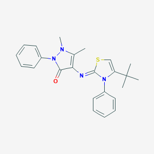 molecular formula C24H26N4OS B380831 4-[(4-tert-butyl-3-phenyl-1,3-thiazol-2(3H)-ylidene)amino]-1,5-dimethyl-2-phenyl-1,2-dihydro-3H-pyrazol-3-one 