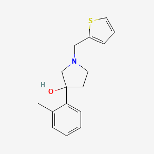 molecular formula C16H19NOS B3808319 3-(2-methylphenyl)-1-(2-thienylmethyl)pyrrolidin-3-ol 