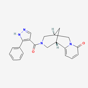 molecular formula C21H20N4O2 B3808322 (1S,5R)-3-[(3-phenyl-1H-pyrazol-4-yl)carbonyl]-1,2,3,4,5,6-hexahydro-8H-1,5-methanopyrido[1,2-a][1,5]diazocin-8-one 