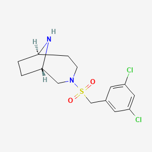 molecular formula C14H18Cl2N2O2S B3808326 (1S*,6R*)-3-[(3,5-dichlorobenzyl)sulfonyl]-3,9-diazabicyclo[4.2.1]nonane 