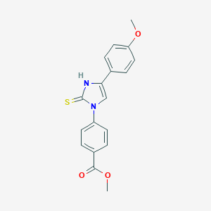 molecular formula C18H16N2O3S B380833 methyl 4-[4-(4-methoxyphenyl)-2-sulfanyl-1H-imidazol-1-yl]benzoate 
