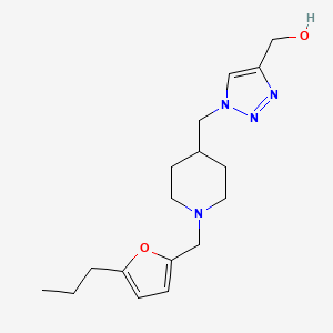 molecular formula C17H26N4O2 B3808330 [1-({1-[(5-propyl-2-furyl)methyl]-4-piperidinyl}methyl)-1H-1,2,3-triazol-4-yl]methanol trifluoroacetate (salt) 