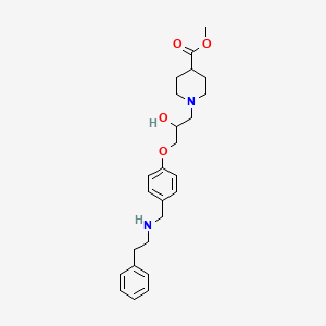 molecular formula C25H34N2O4 B3808335 methyl 1-[2-hydroxy-3-(4-{[(2-phenylethyl)amino]methyl}phenoxy)propyl]-4-piperidinecarboxylate 