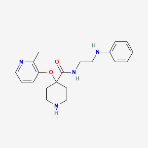 molecular formula C20H26N4O2 B3808348 N-(2-anilinoethyl)-4-[(2-methylpyridin-3-yl)oxy]piperidine-4-carboxamide 