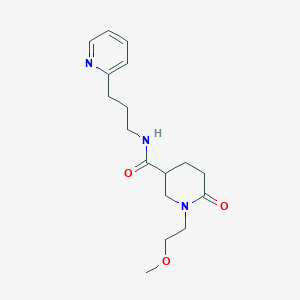 molecular formula C17H25N3O3 B3808370 1-(2-methoxyethyl)-6-oxo-N-[3-(2-pyridinyl)propyl]-3-piperidinecarboxamide 