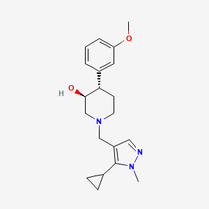 molecular formula C20H27N3O2 B3808375 (3S*,4S*)-1-[(5-cyclopropyl-1-methyl-1H-pyrazol-4-yl)methyl]-4-(3-methoxyphenyl)piperidin-3-ol 