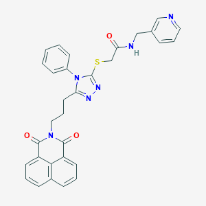 2-[[5-[3-(1,3-dioxobenzo[de]isoquinolin-2-yl)propyl]-4-phenyl-1,2,4-triazol-3-yl]sulfanyl]-N-(pyridin-3-ylmethyl)acetamide
