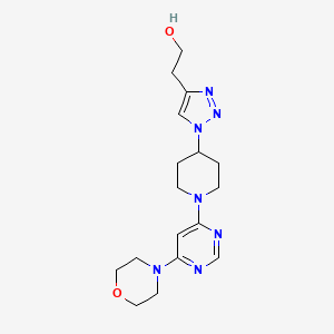 molecular formula C17H25N7O2 B3808394 2-(1-{1-[6-(4-morpholinyl)-4-pyrimidinyl]-4-piperidinyl}-1H-1,2,3-triazol-4-yl)ethanol 