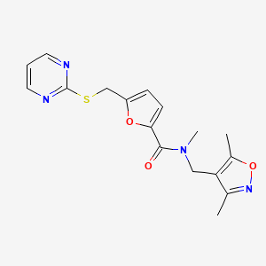 N-[(3,5-dimethylisoxazol-4-yl)methyl]-N-methyl-5-[(pyrimidin-2-ylthio)methyl]-2-furamide