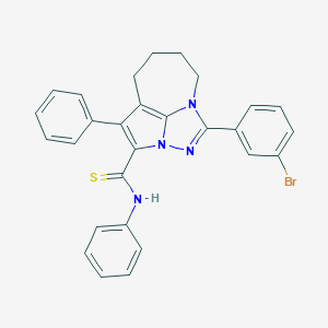 B380841 1-(3-bromophenyl)-N,4-diphenyl-5,6,7,8-tetrahydro-2,2a,8a-triazacyclopenta[cd]azulene-3-carbothioamide CAS No. 301860-26-4