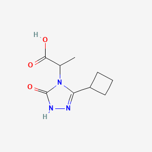 molecular formula C9H13N3O3 B3808413 2-(3-cyclobutyl-5-oxo-1,5-dihydro-4H-1,2,4-triazol-4-yl)propanoic acid 