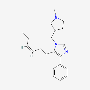 molecular formula C21H29N3 B3808428 5-[(3Z)-hex-3-en-1-yl]-1-[(1-methylpyrrolidin-3-yl)methyl]-4-phenyl-1H-imidazole 
