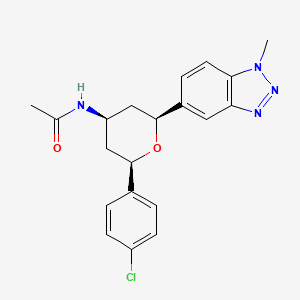 N-[(2R*,4R*,6S*)-2-(4-chlorophenyl)-6-(1-methyl-1H-1,2,3-benzotriazol-5-yl)tetrahydro-2H-pyran-4-yl]acetamide