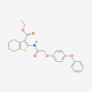 molecular formula C25H25NO5S B380847 Ethyl 2-{[(4-phenoxyphenoxy)acetyl]amino}-4,5,6,7-tetrahydro-1-benzothiophene-3-carboxylate 