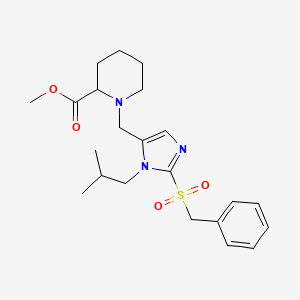 molecular formula C22H31N3O4S B3808479 methyl 1-{[2-(benzylsulfonyl)-1-isobutyl-1H-imidazol-5-yl]methyl}-2-piperidinecarboxylate 