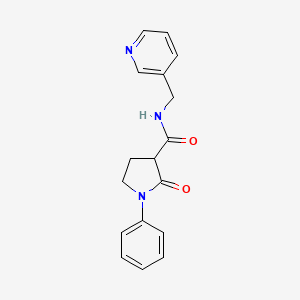 2-oxo-1-phenyl-N-(3-pyridinylmethyl)-3-pyrrolidinecarboxamide