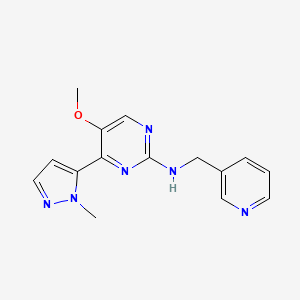 molecular formula C15H16N6O B3808489 5-methoxy-4-(1-methyl-1H-pyrazol-5-yl)-N-(3-pyridinylmethyl)-2-pyrimidinamine 