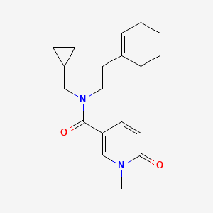 molecular formula C19H26N2O2 B3808494 N-(2-cyclohex-1-en-1-ylethyl)-N-(cyclopropylmethyl)-1-methyl-6-oxo-1,6-dihydropyridine-3-carboxamide 