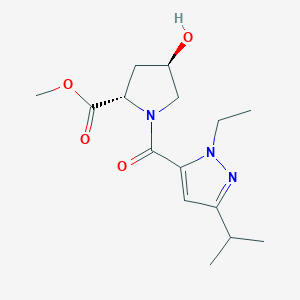molecular formula C15H23N3O4 B3808509 methyl (2S,4R)-1-[(1-ethyl-3-isopropyl-1H-pyrazol-5-yl)carbonyl]-4-hydroxypyrrolidine-2-carboxylate 