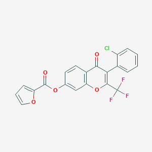 [3-(2-Chlorophenyl)-4-oxo-2-(trifluoromethyl)chromen-7-yl] furan-2-carboxylate