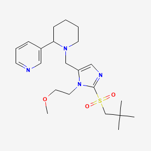 molecular formula C22H34N4O3S B3808517 3-(1-{[2-[(2,2-dimethylpropyl)sulfonyl]-1-(2-methoxyethyl)-1H-imidazol-5-yl]methyl}-2-piperidinyl)pyridine 