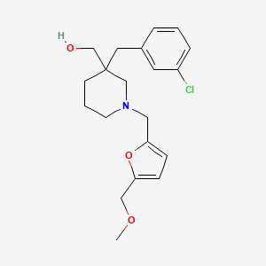 molecular formula C20H26ClNO3 B3808525 (3-(3-chlorobenzyl)-1-{[5-(methoxymethyl)-2-furyl]methyl}-3-piperidinyl)methanol 
