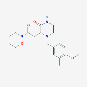 4-(4-methoxy-3-methylbenzyl)-3-[2-(1,2-oxazinan-2-yl)-2-oxoethyl]-2-piperazinone