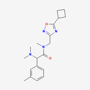 molecular formula C19H26N4O2 B3808557 N-[(5-cyclobutyl-1,2,4-oxadiazol-3-yl)methyl]-2-(dimethylamino)-N-methyl-2-(3-methylphenyl)acetamide 