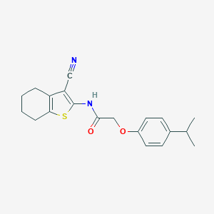molecular formula C20H22N2O2S B380857 N-(3-cyano-4,5,6,7-tetrahydro-1-benzothien-2-yl)-2-(4-isopropylphenoxy)acetamide CAS No. 329225-08-3