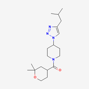 molecular formula C19H32N4O2 B3808585 1-[(2,2-dimethyltetrahydro-2H-pyran-4-yl)carbonyl]-4-(4-isobutyl-1H-1,2,3-triazol-1-yl)piperidine 