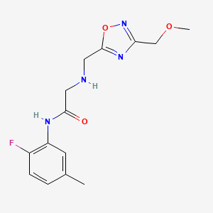 molecular formula C14H17FN4O3 B3808601 N-(2-fluoro-5-methylphenyl)-2-({[3-(methoxymethyl)-1,2,4-oxadiazol-5-yl]methyl}amino)acetamide 