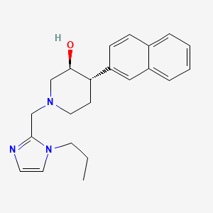 molecular formula C22H27N3O B3808616 (3S*,4S*)-4-(2-naphthyl)-1-[(1-propyl-1H-imidazol-2-yl)methyl]piperidin-3-ol 