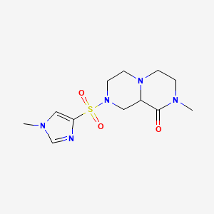 molecular formula C12H19N5O3S B3808625 2-methyl-8-[(1-methyl-1H-imidazol-4-yl)sulfonyl]hexahydro-2H-pyrazino[1,2-a]pyrazin-1(6H)-one 