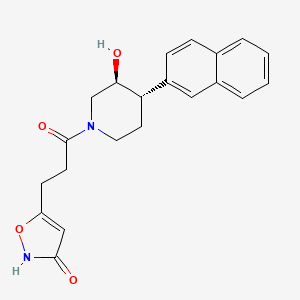 molecular formula C21H22N2O4 B3808635 (3S*,4S*)-1-[3-(3-hydroxyisoxazol-5-yl)propanoyl]-4-(2-naphthyl)piperidin-3-ol 
