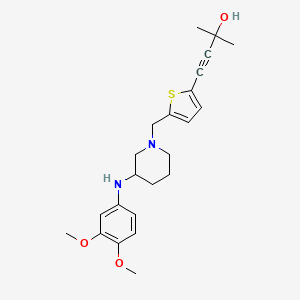 4-[5-({3-[(3,4-dimethoxyphenyl)amino]-1-piperidinyl}methyl)-2-thienyl]-2-methyl-3-butyn-2-ol