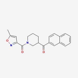 molecular formula C21H20N2O3 B3808656 {1-[(5-methyl-3-isoxazolyl)carbonyl]-3-piperidinyl}(2-naphthyl)methanone 