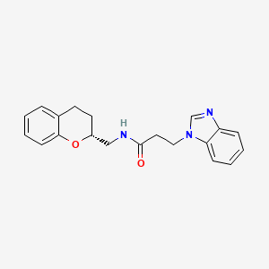 molecular formula C20H21N3O2 B3808663 3-(1H-benzimidazol-1-yl)-N-[(2R)-3,4-dihydro-2H-chromen-2-ylmethyl]propanamide trifluoroacetate 