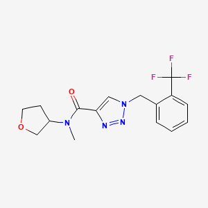 molecular formula C16H17F3N4O2 B3808668 N-methyl-N-(tetrahydro-3-furanyl)-1-[2-(trifluoromethyl)benzyl]-1H-1,2,3-triazole-4-carboxamide 