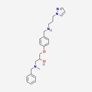 molecular formula C24H32N4O2 B3808669 1-[benzyl(methyl)amino]-3-[4-({[3-(1H-pyrazol-1-yl)propyl]amino}methyl)phenoxy]-2-propanol 